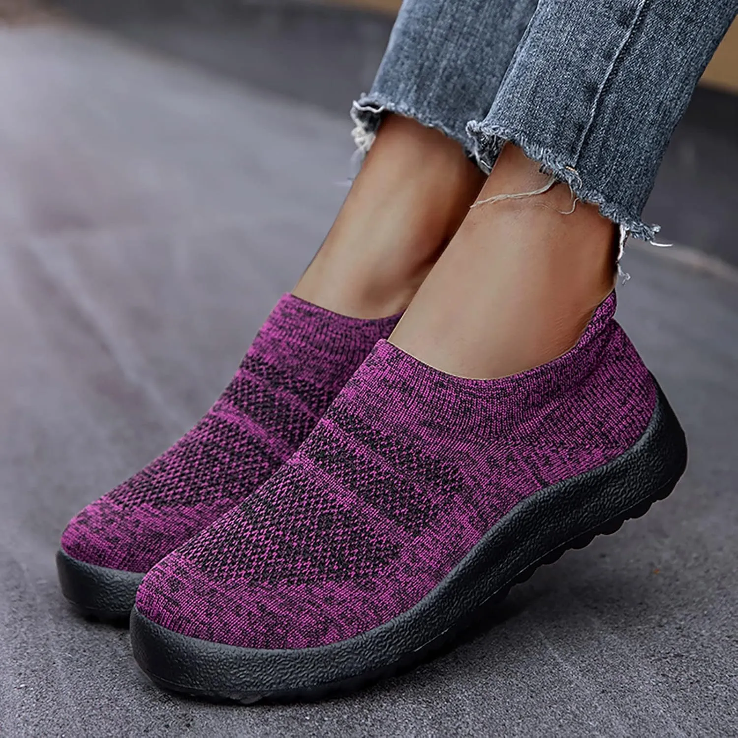 Platform Sneakers for Women Slip On Black Comfy Winter Shoes Women Brown Comfortable Walking Shoes for Women Black Non Slip Shoes for Women Plantar Fasciitis Women Slip On Tennis Shoes Size 8