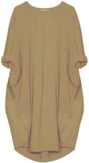 Plus Size Dresses for Curvy Women Casual Roll-Up Oversized Tunic Dress Loose Baggy Tshirt Midi Derss Tops with Pockets