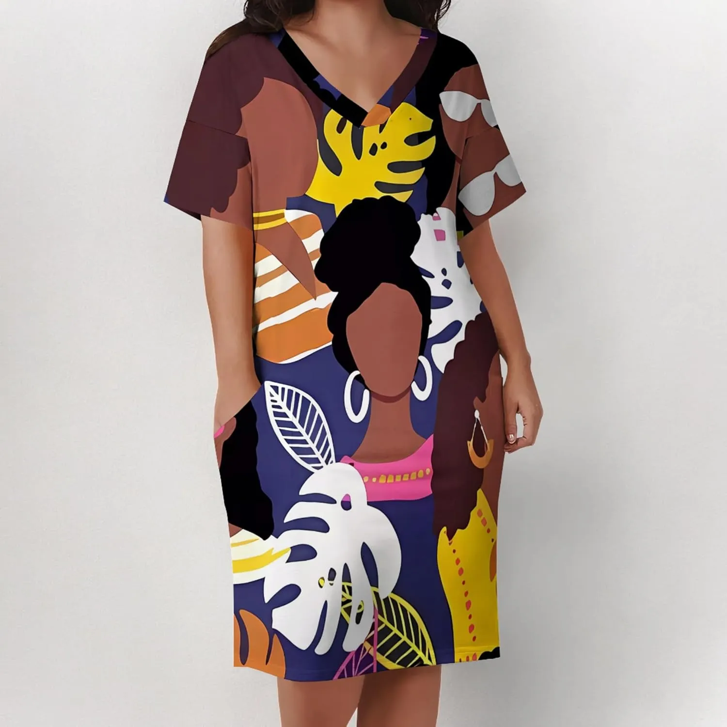 Plus Size Dresses for Curvy Women Summer Casual T shirt Midi Dress Short Sleeve with Pockets Travel Vacation Outfits