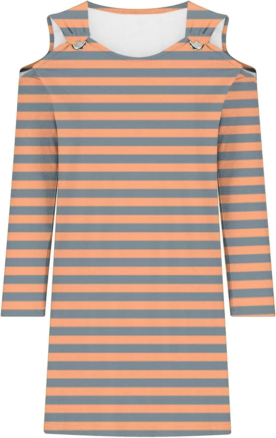 Plus Size Tshirt Dress Women Casual Pullover Off-Shoulder Long Sleeve Printed Fashion Elegant Dress 2024