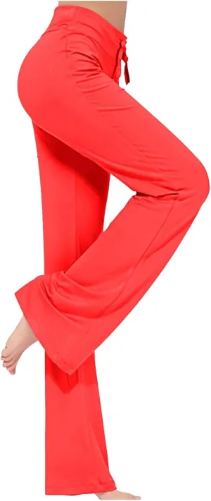 Plus Size Yoga Pants for Women 2024 Casual Drawstring Elastic High Waist Wide Leg Workout Pants Loose Comfy Trousers