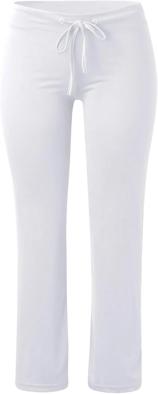 Plus Size Yoga Pants for Women 2024 Casual Drawstring Elastic High Waist Wide Leg Workout Pants Loose Comfy Trousers