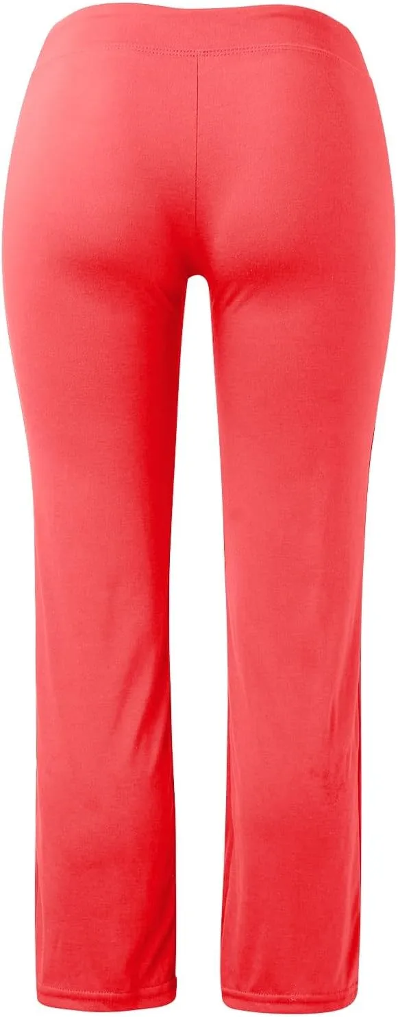 Plus Size Yoga Pants for Women 2024 Casual Drawstring Elastic High Waist Wide Leg Workout Pants Loose Comfy Trousers