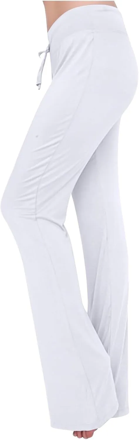 Plus Size Yoga Pants for Women 2024 Casual Drawstring Elastic High Waist Wide Leg Workout Pants Loose Comfy Trousers
