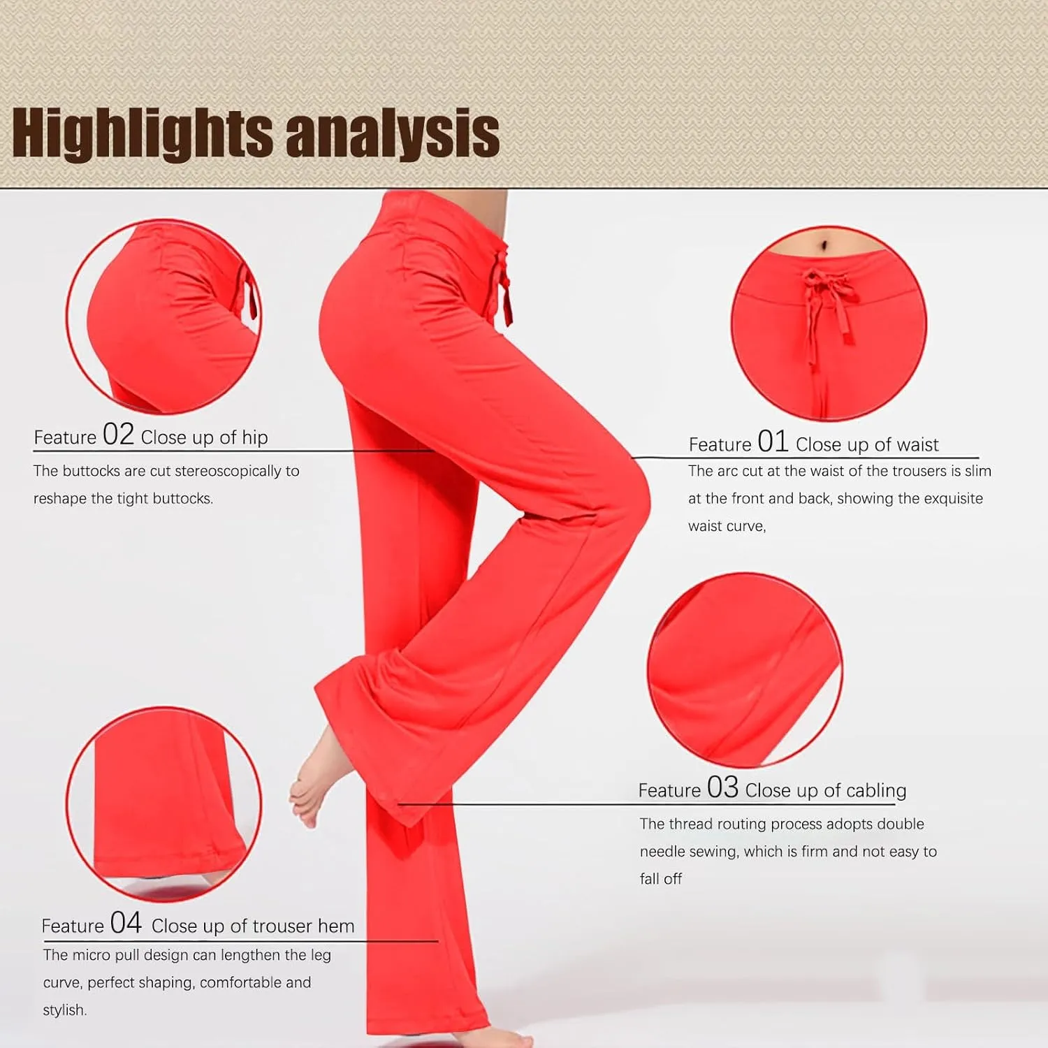 Plus Size Yoga Pants for Women 2024 Casual Drawstring Elastic High Waist Wide Leg Workout Pants Loose Comfy Trousers