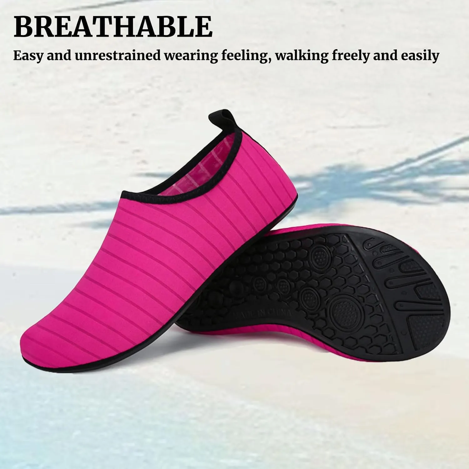 Pool Shoes for Women Water Aerobics Non Slip Wide Width Water Shoes Barefoot Aqua Socks Quick-Dry Non Slip Shoe Aqua Yoga Socks Slip On for Women Breathable Lightweight Beach Footwear