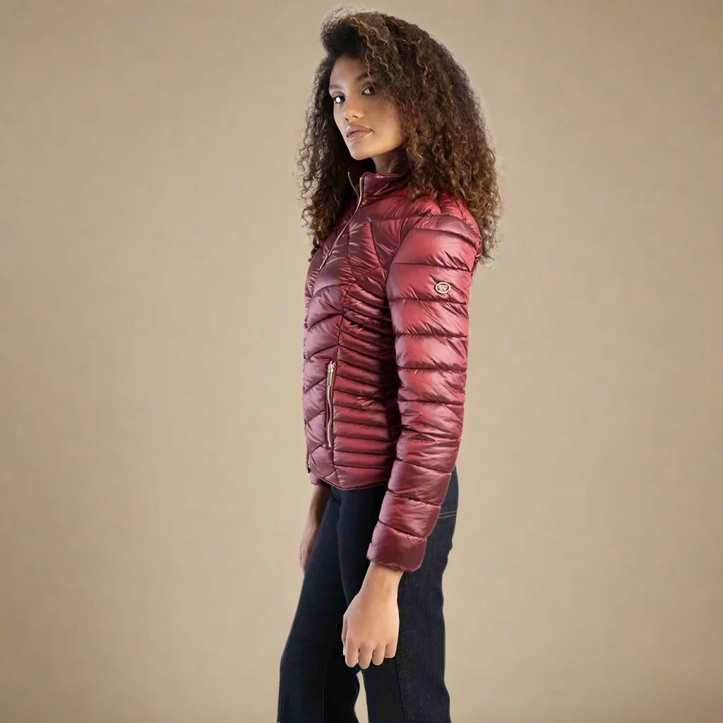 Ravila - Burgandy Basic Quilted Puffer Jacket
