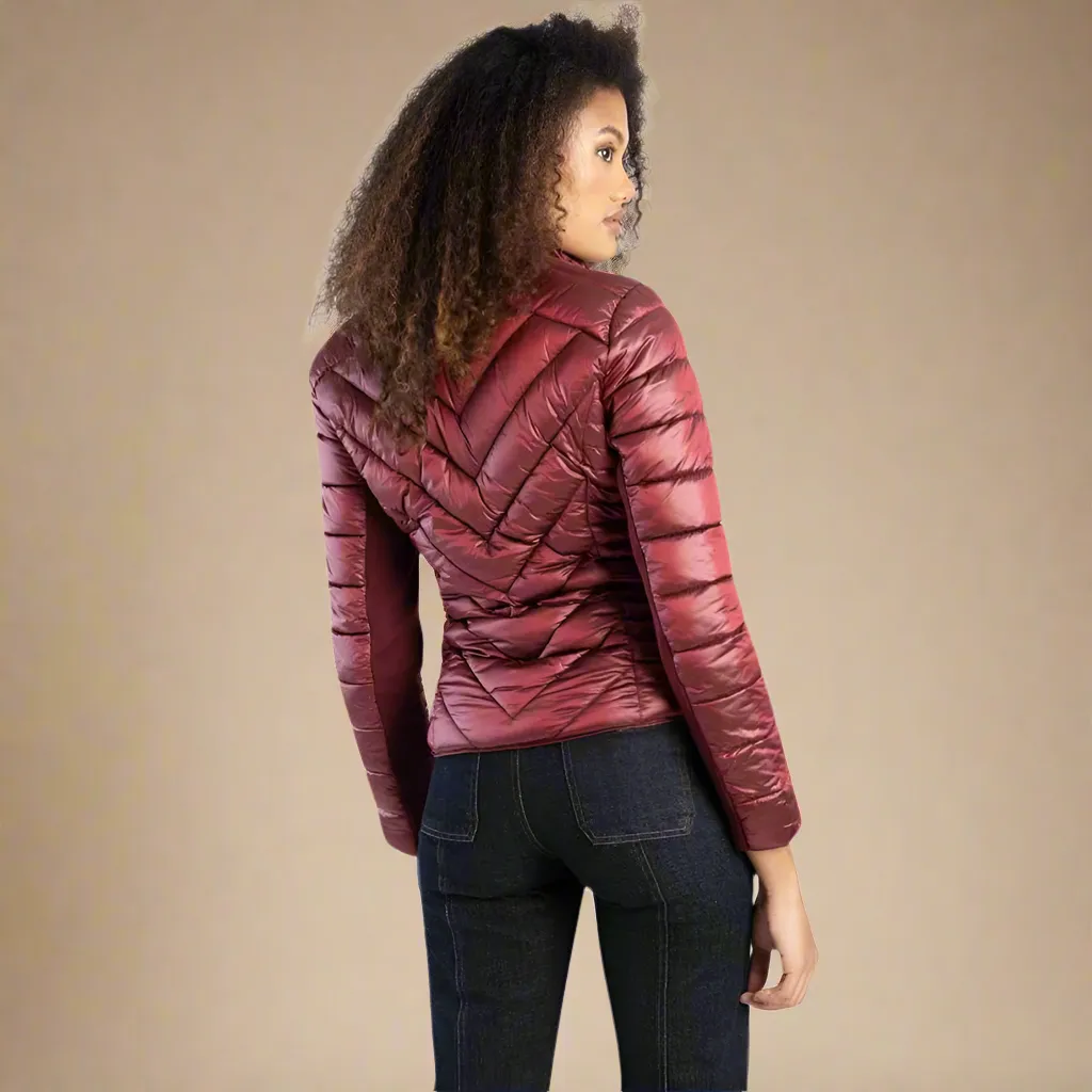 Ravila - Burgandy Basic Quilted Puffer Jacket