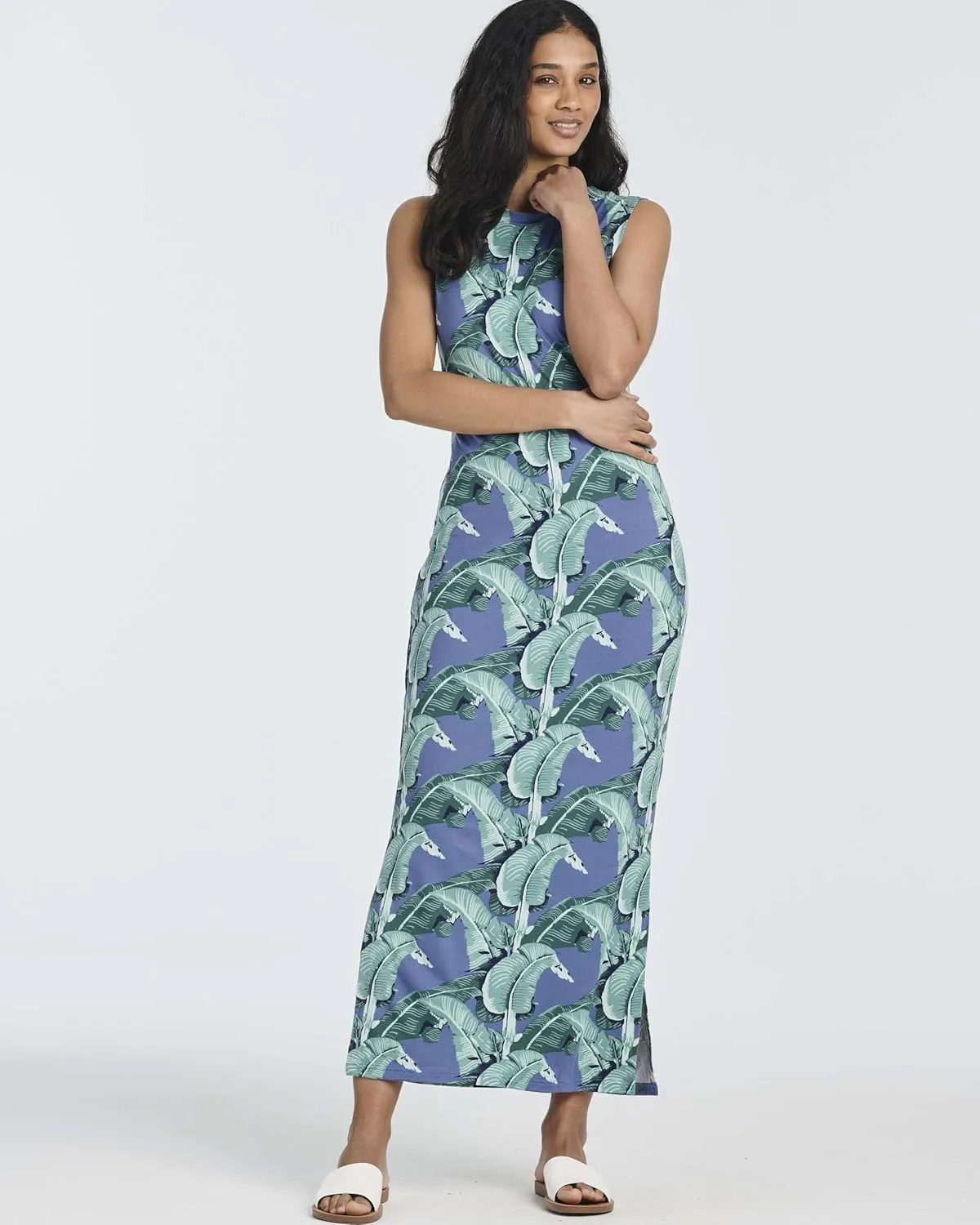 Real Essentials 3 Pack: Women's Long Tank Maxi T-Shirt Summer Casual Dress with Pockets (Available in Plus Size)