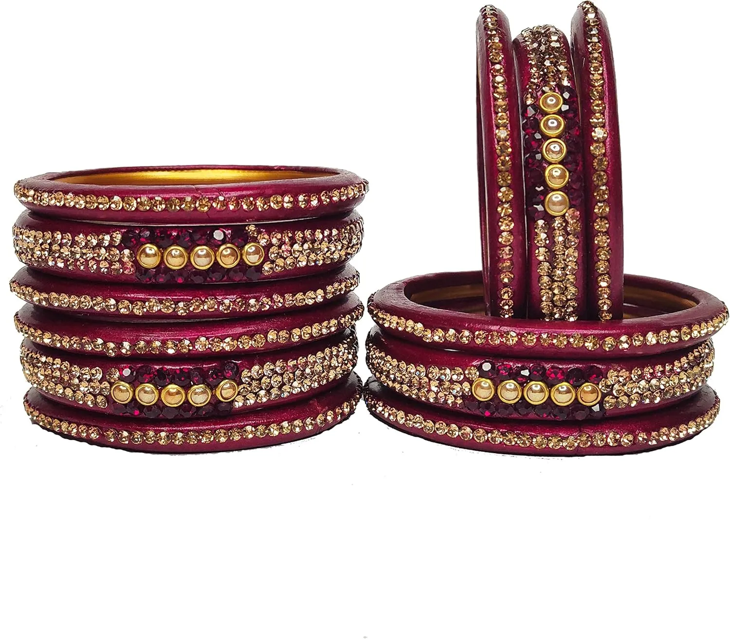Regular use workwear kangan kada lac bangles set for women Pack of 12 bangles