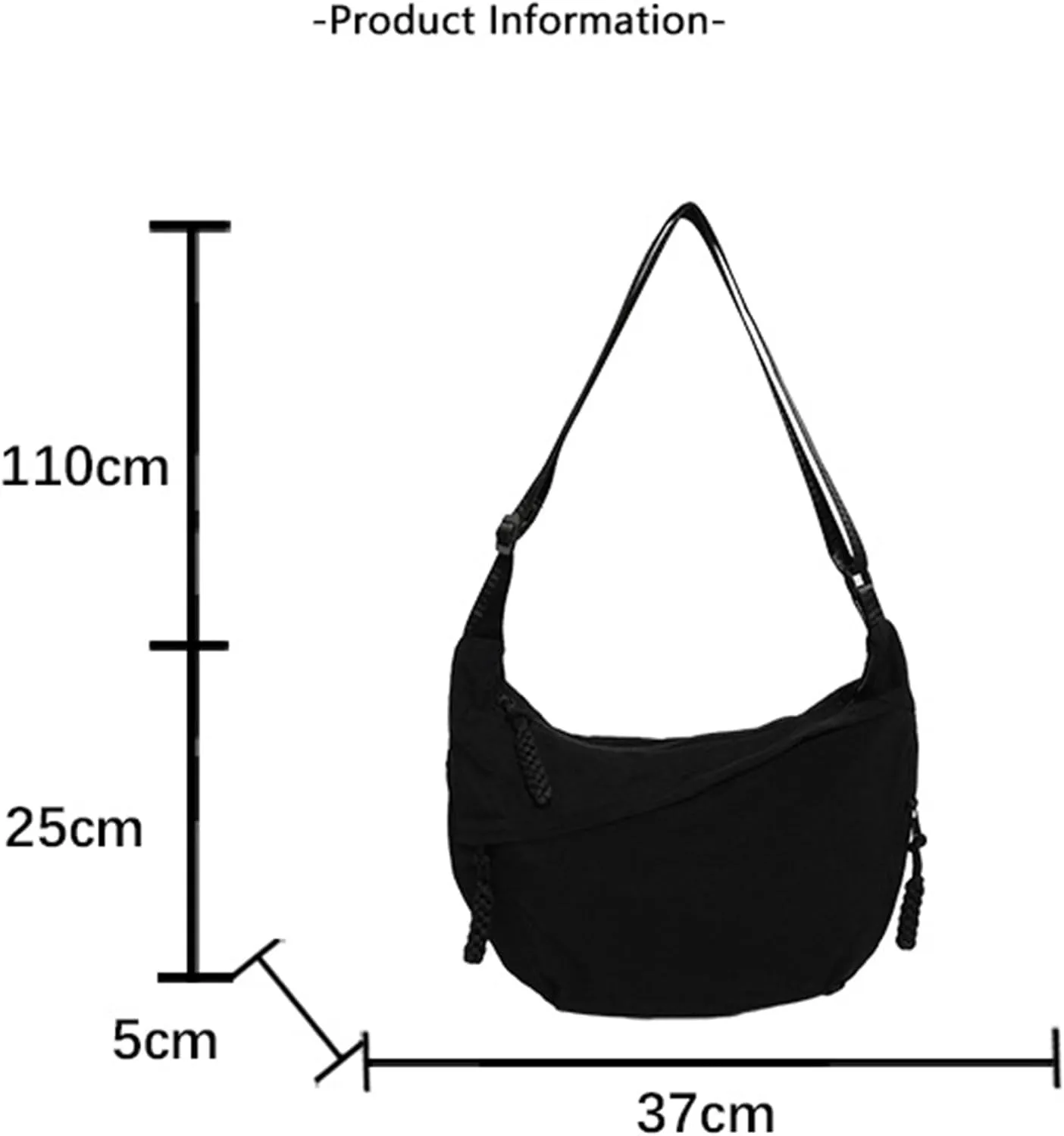 Regularlyk Crossbody Bag, Limorence Women's Fashion Plain Color Nylon Crossbody Hobo Bag