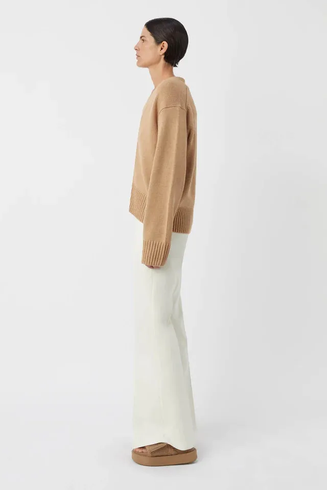 Reid Boxy Knit Cardigan Caramel