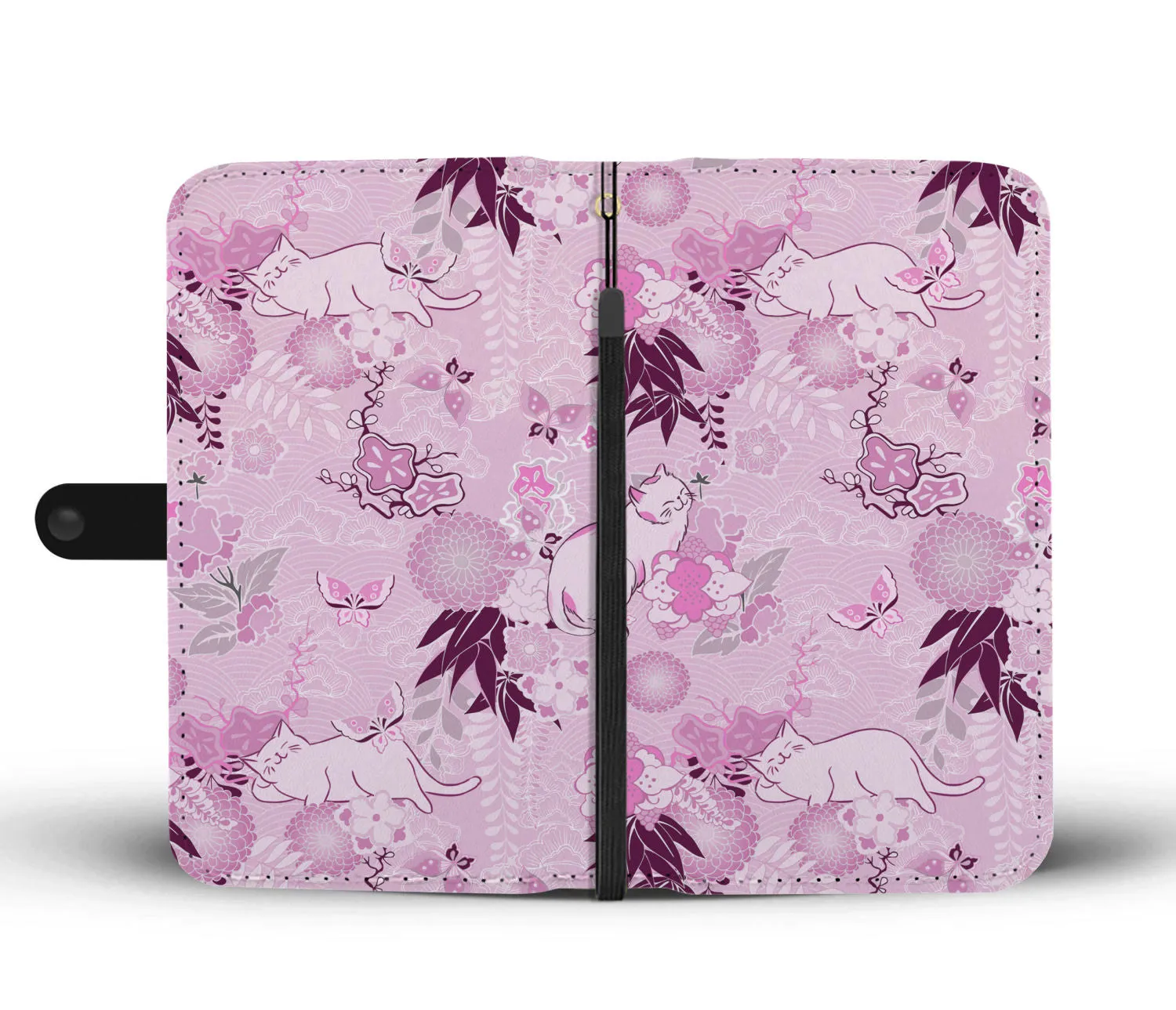 Relaxed Pink Cats Wallet Case