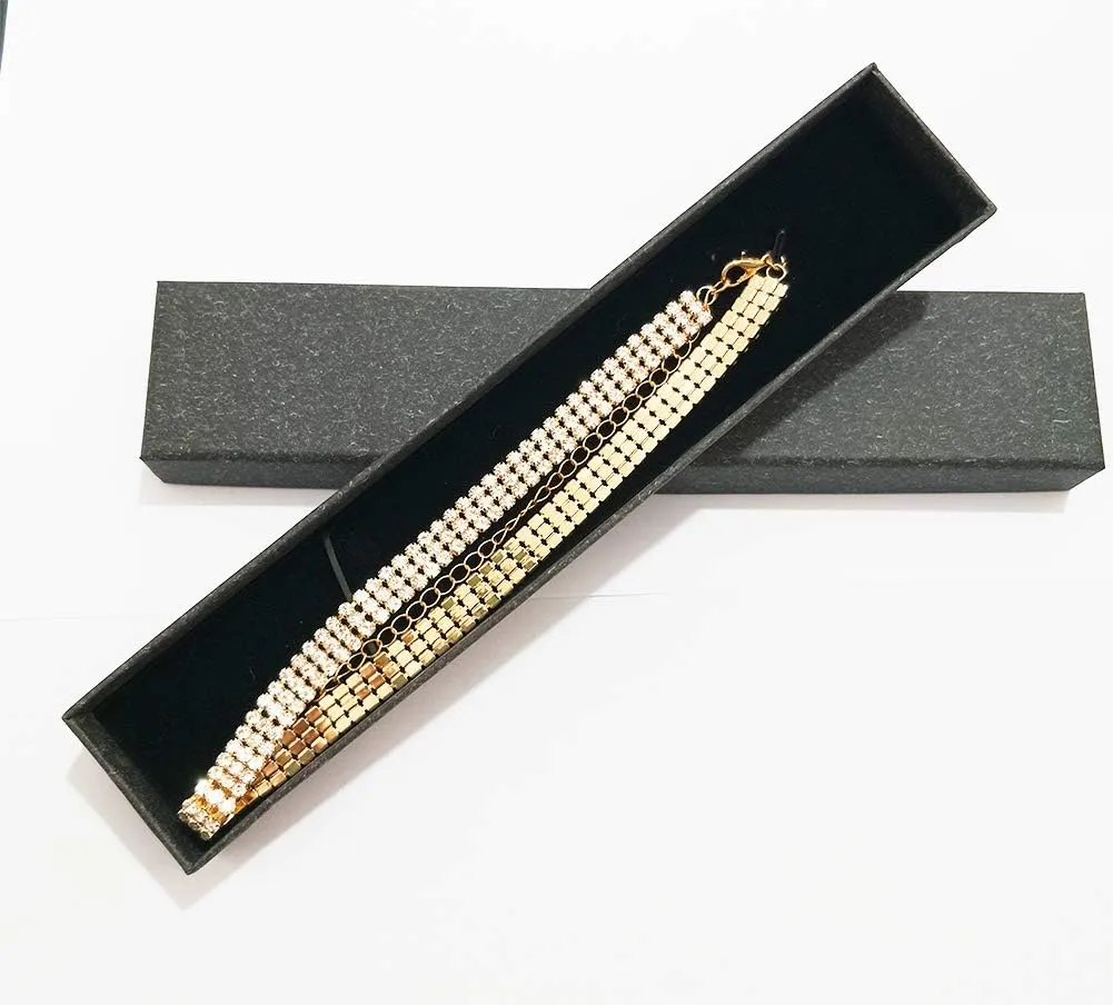 Rhinestone Choker Necklaces Gold Diamond Crystal Choker Sparly Necklaces for Women Girls