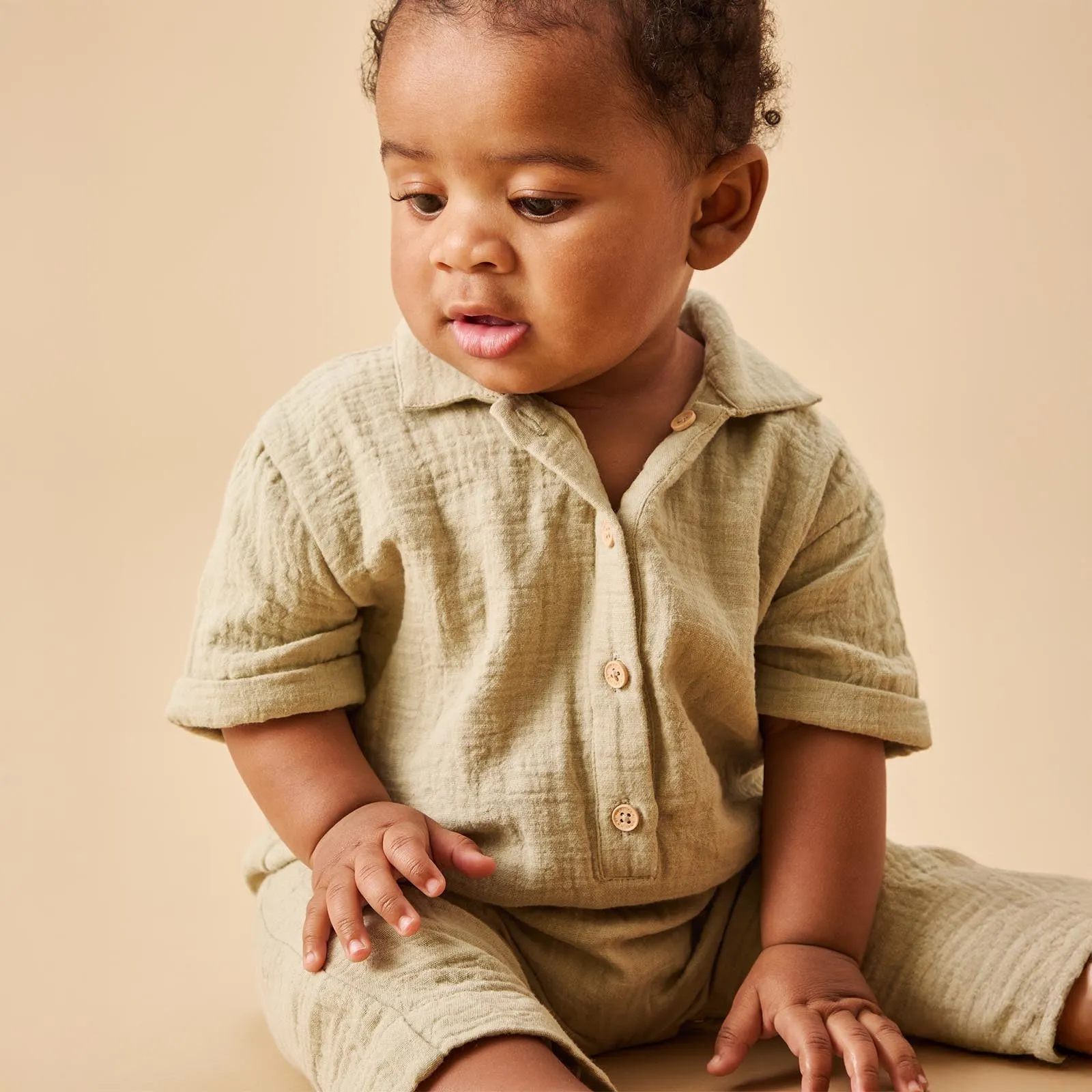 Sage Muslin Relaxed Jumpsuit