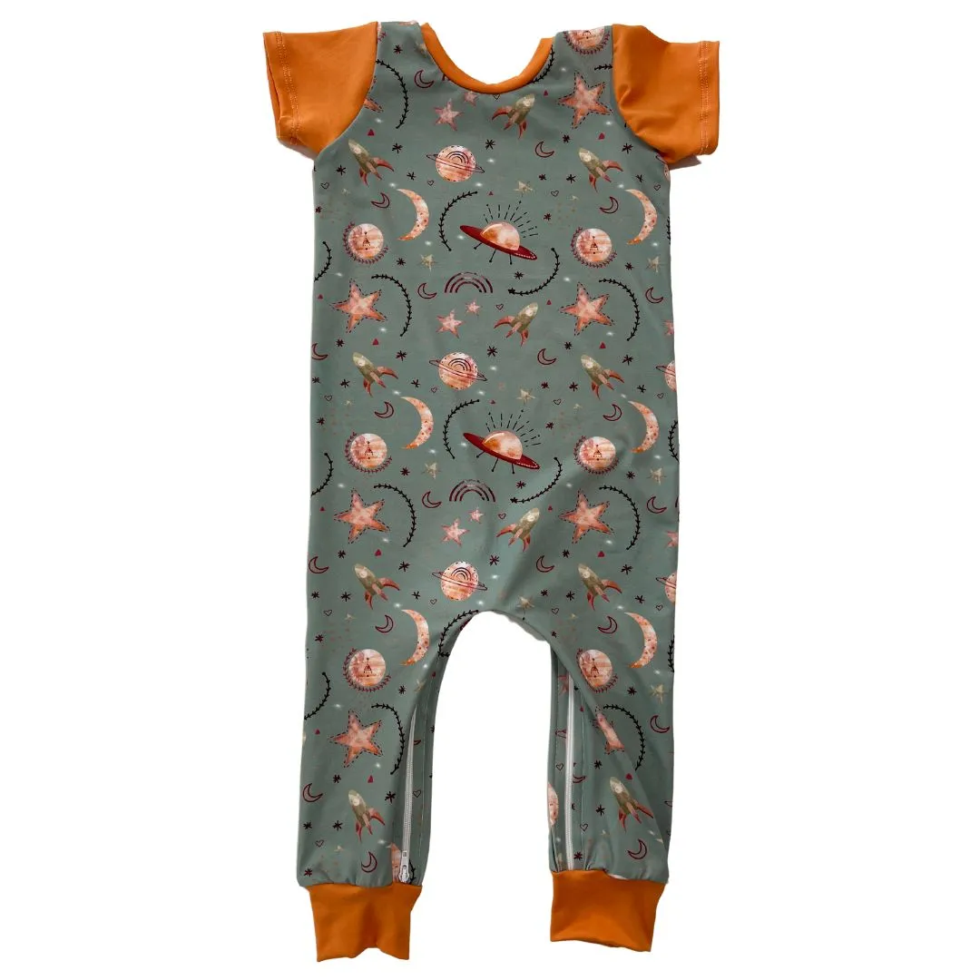 Sage Space Zip Romper