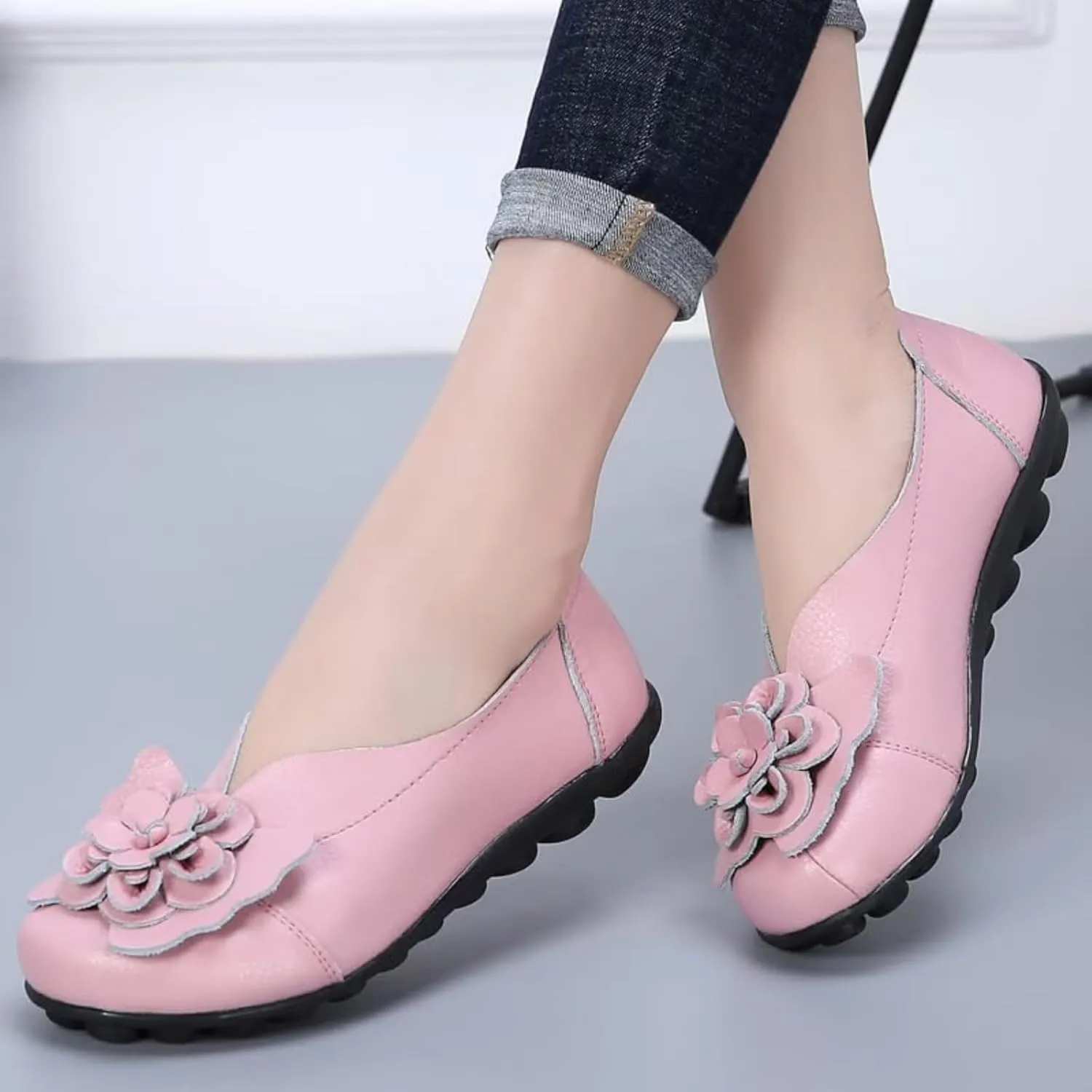 Sandal for Women Flats Dressy Comfortable Flower Slip on Casual Walking Flats Shoes
