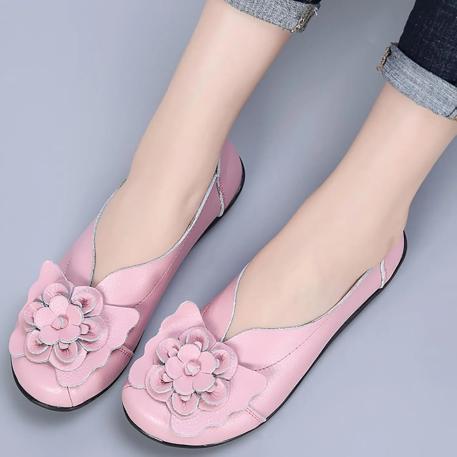 Sandal for Women Flats Dressy Comfortable Flower Slip on Casual Walking Flats Shoes
