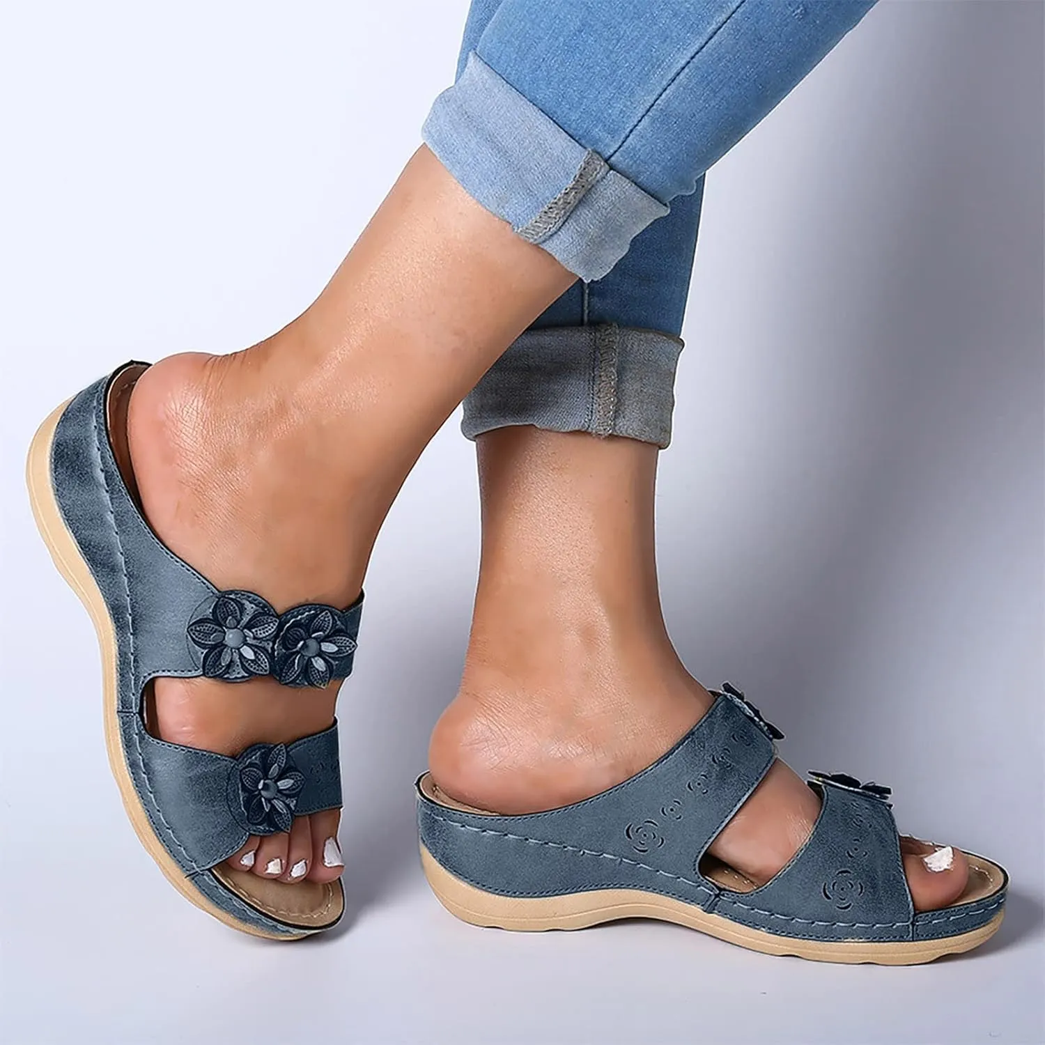 Sandals for Women Dressy, Sandals Women Premium Orthopedic Open Toe Sandals Retro Anti-Slip Breathable Sandals