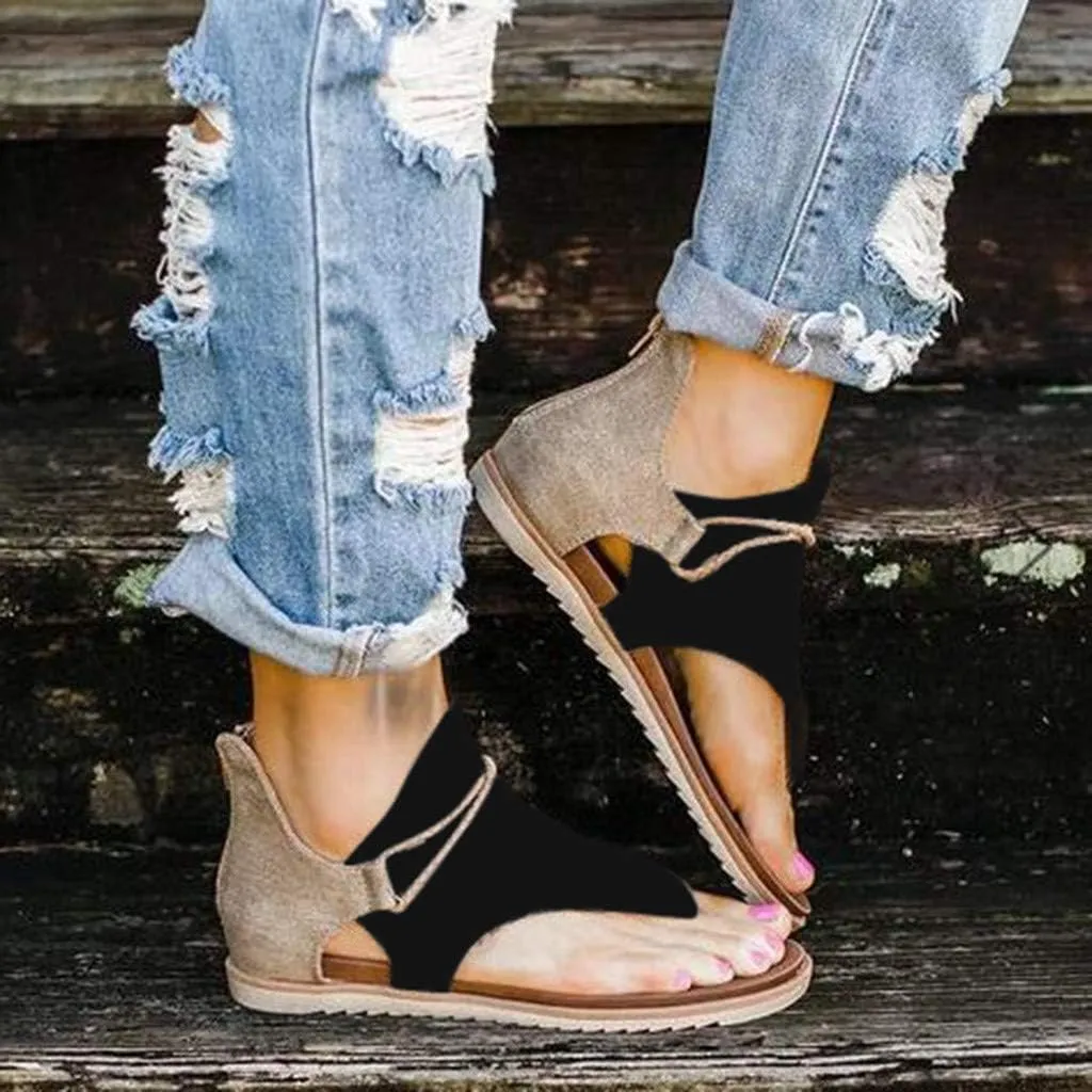 Sandals for Women Dressy Summer, Sandals Womens Wedge Sandals Arch Support Slip On Orthopedic Flat Clip Toe Sandals