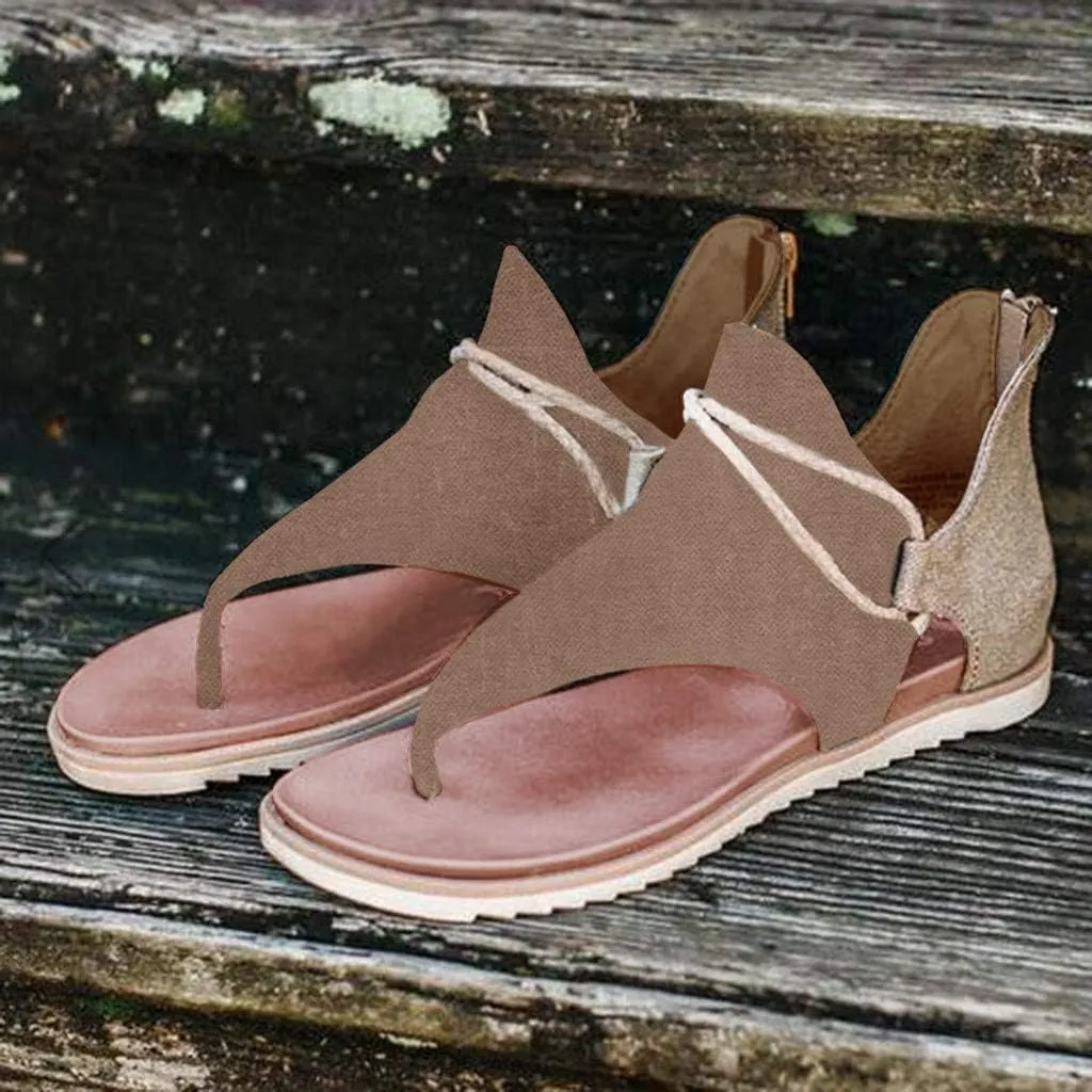 Sandals for Women Dressy Summer, Sandals Womens Wedge Sandals Arch Support Slip On Orthopedic Flat Clip Toe Sandals