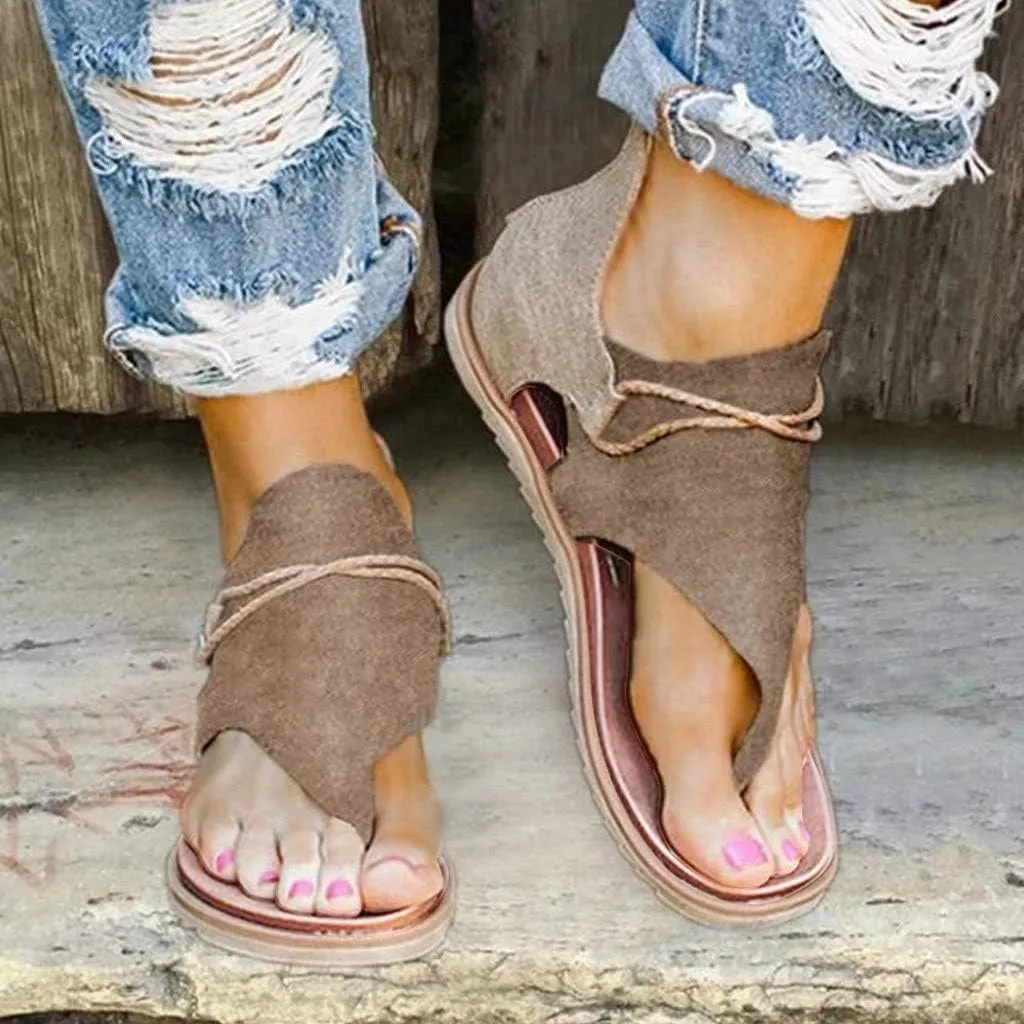 Sandals for Women Dressy Summer, Sandals Womens Wedge Sandals Arch Support Slip On Orthopedic Flat Clip Toe Sandals