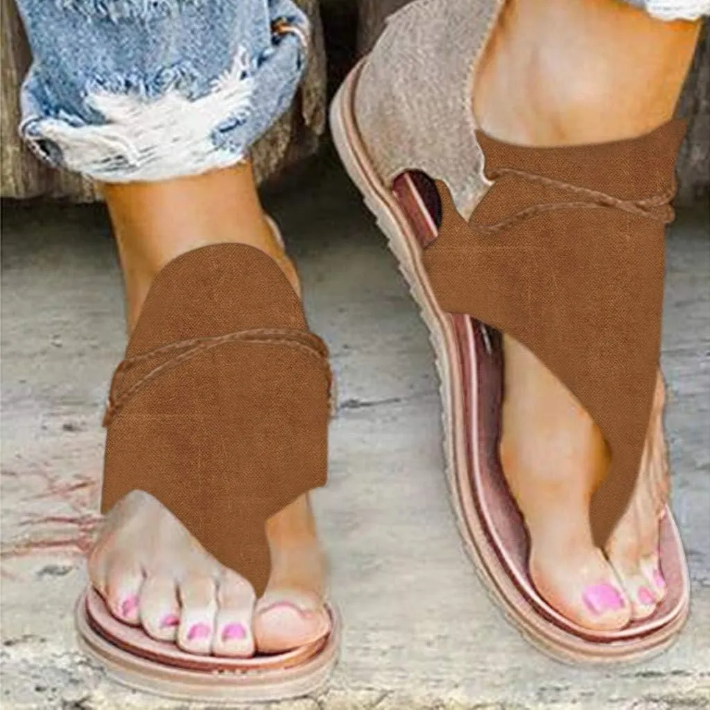 Sandals for Women Dressy Summer, Sandals Womens Wedge Sandals Arch Support Slip On Orthopedic Flat Clip Toe Sandals