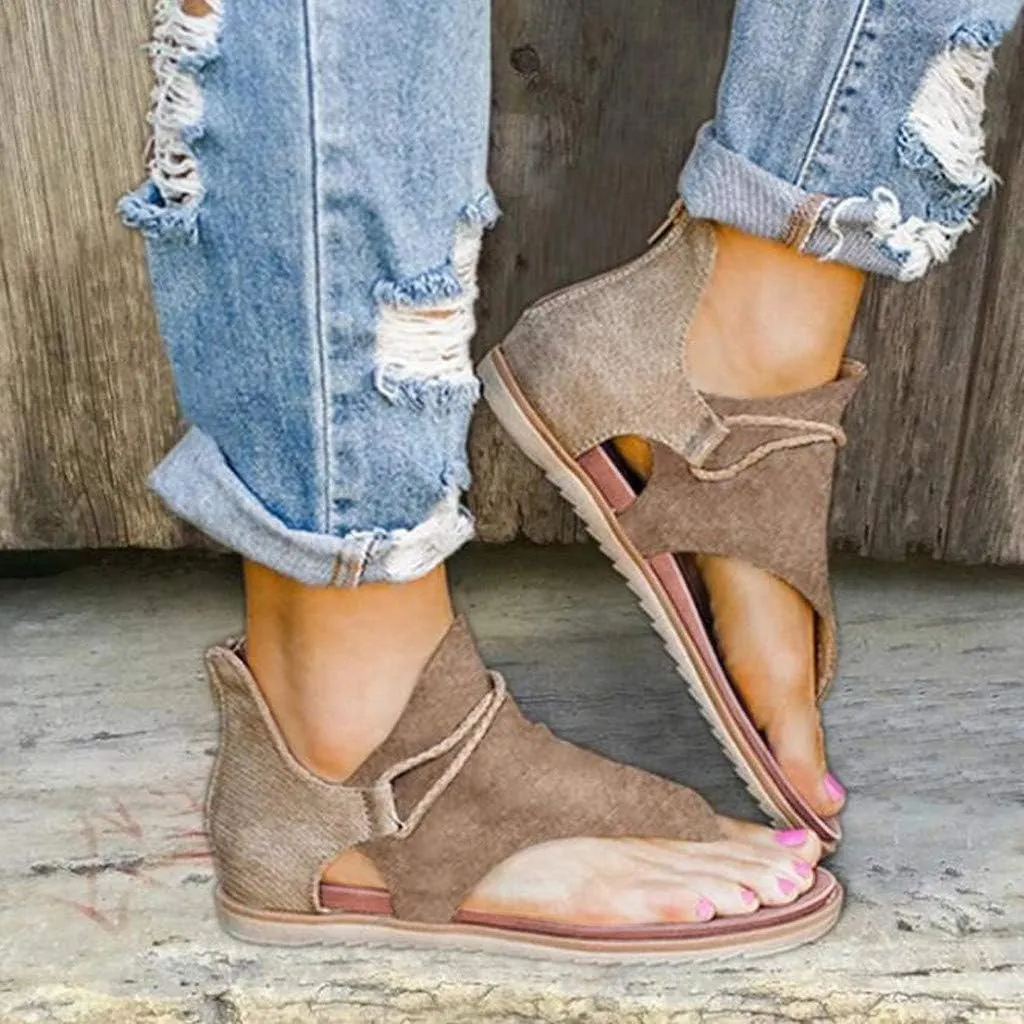 Sandals for Women Dressy Summer, Sandals Womens Wedge Sandals Arch Support Slip On Orthopedic Flat Clip Toe Sandals