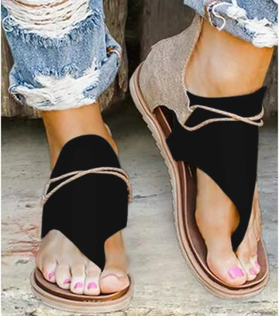 Sandals for Women Dressy Summer, Sandals Womens Wedge Sandals Arch Support Slip On Orthopedic Flat Clip Toe Sandals