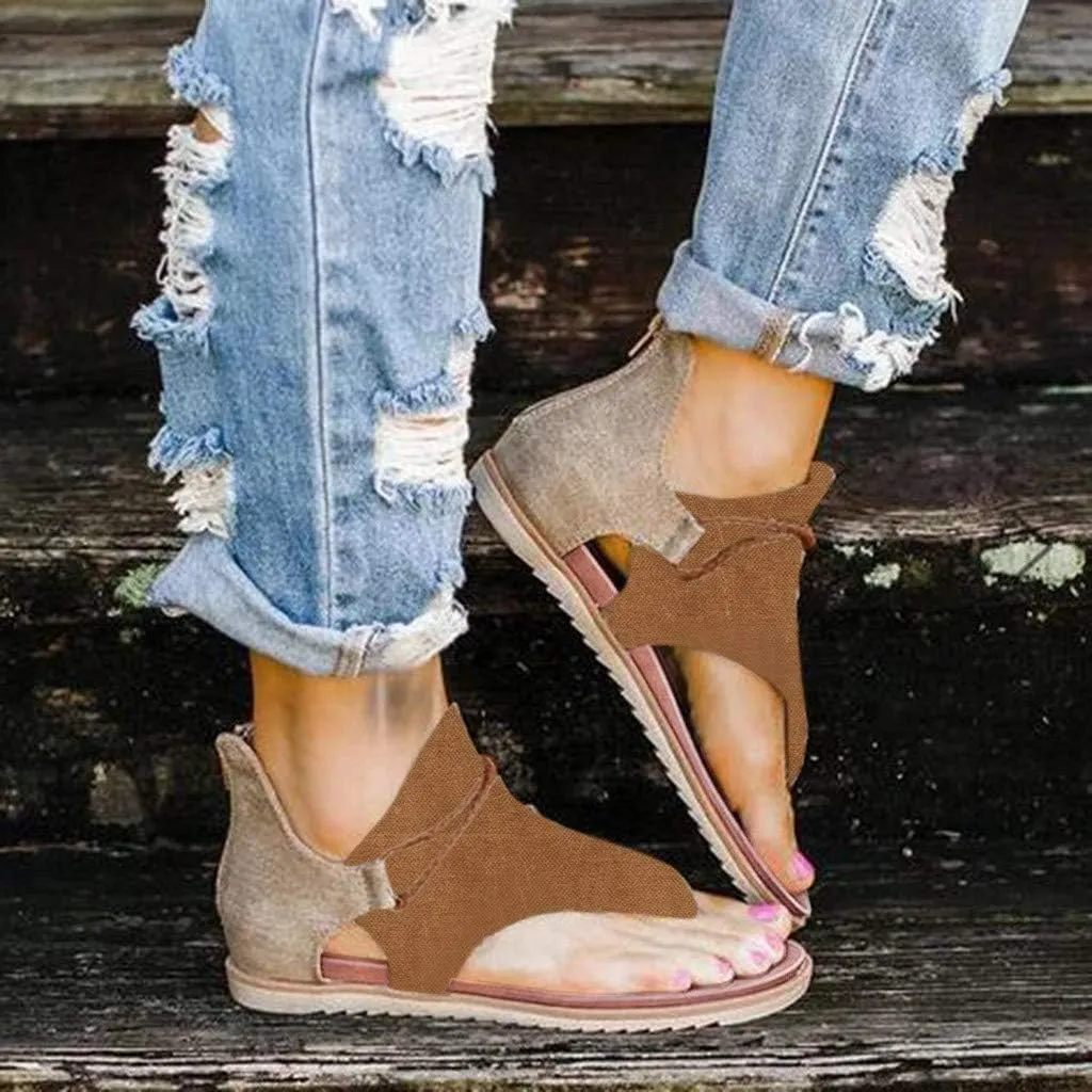 Sandals for Women Dressy Summer, Sandals Womens Wedge Sandals Arch Support Slip On Orthopedic Flat Clip Toe Sandals