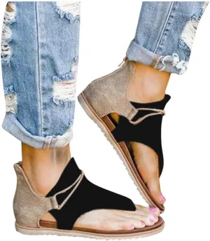 Sandals for Women Dressy Summer, Sandals Womens Wedge Sandals Arch Support Slip On Orthopedic Flat Clip Toe Sandals