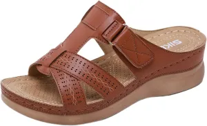 Sandals for Women Wedge Shoes Comfortable Orthopedic Slip On Slipper Sandals Dressy Casual Soft Cushion Slides Sandal Summer Shower Shoes On Feet All Day