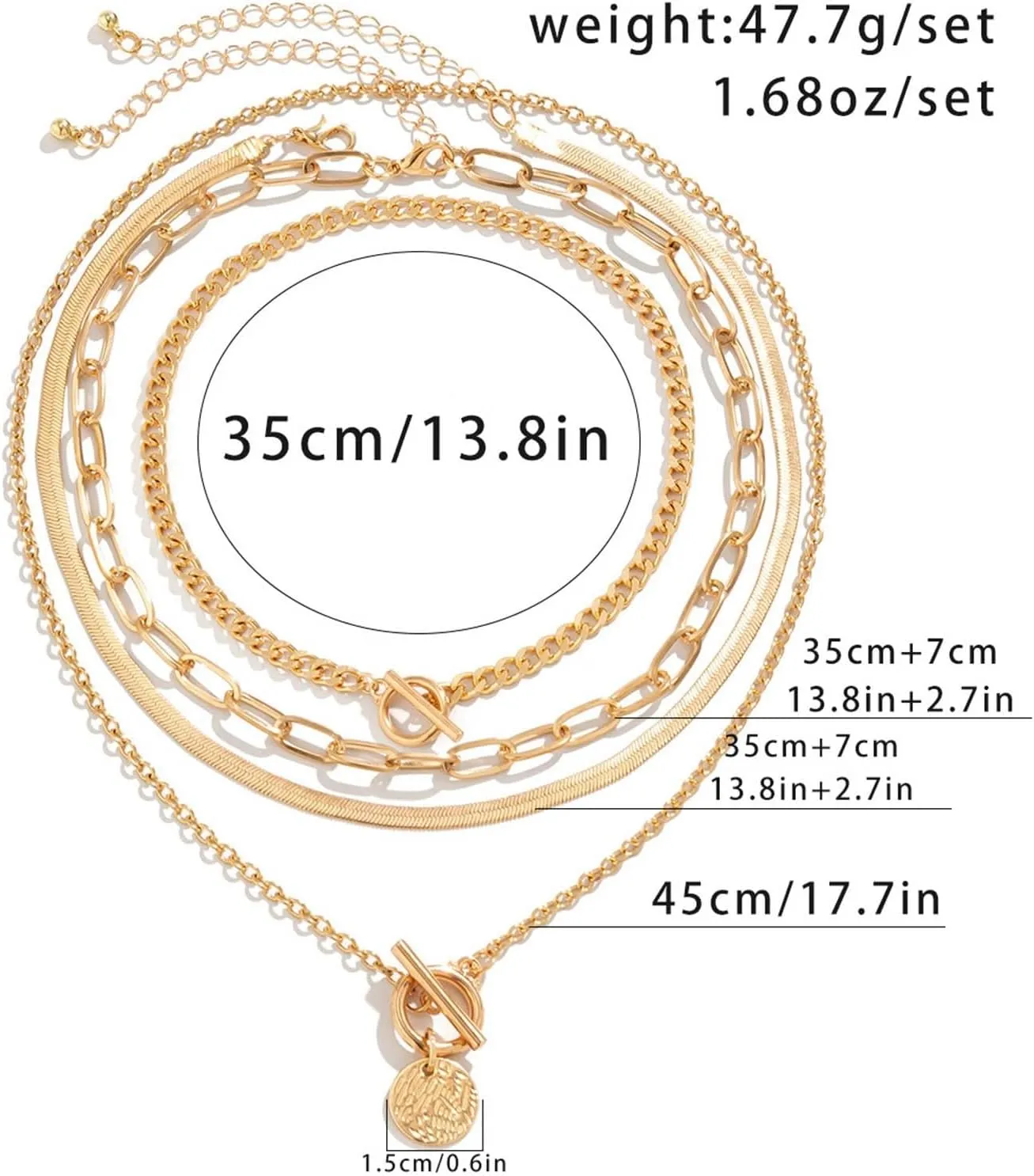 Set Of 4 Layered Gold Necklaces For Women Stackable Dainty Gold Chain Necklace Necklace And Bracelet Set for Jewelry Gifts