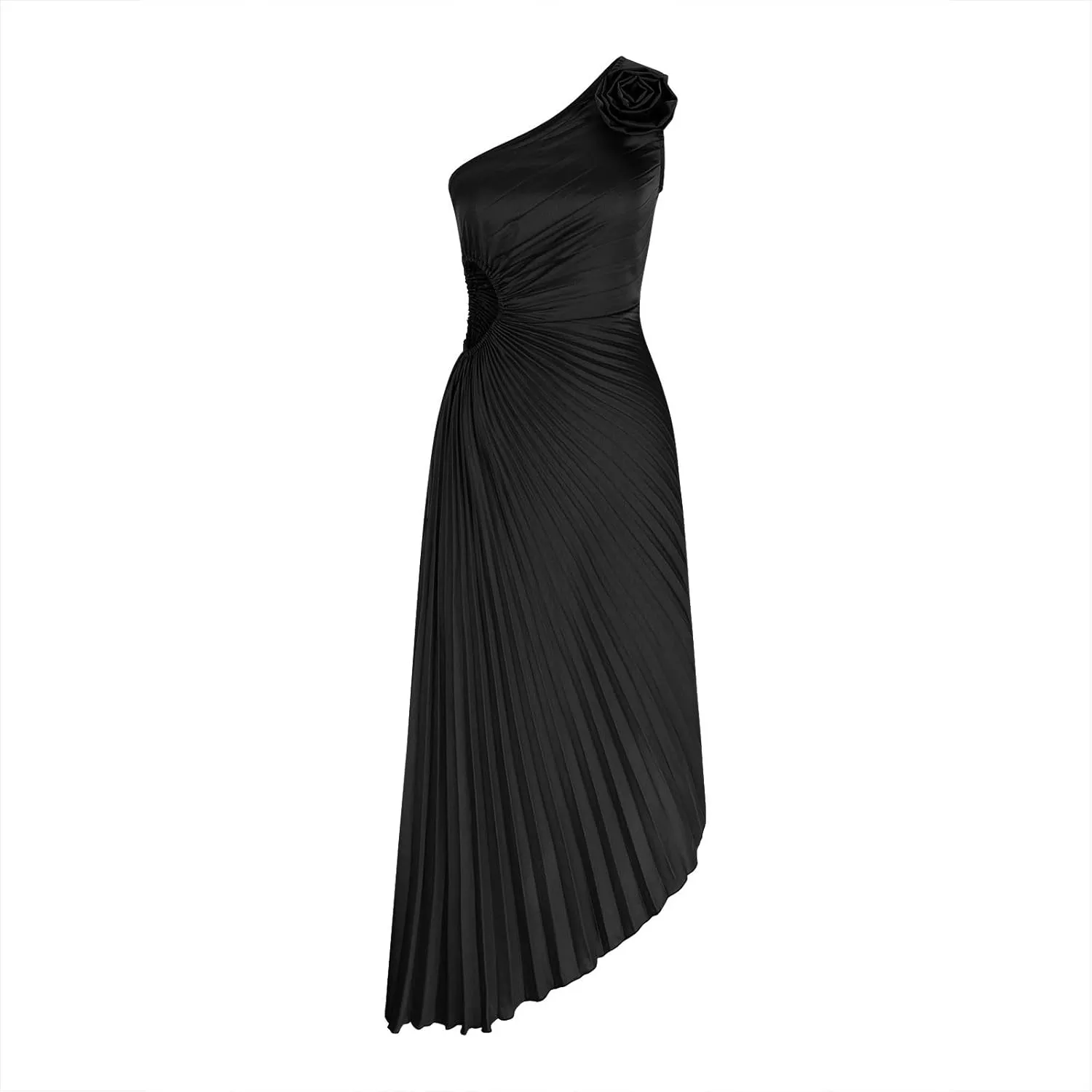 Sexy Dresses for Women Floral Print one Shoulder Dress Ruffle Irregular Swing Hem Long Dress Cocktail Party Dresses