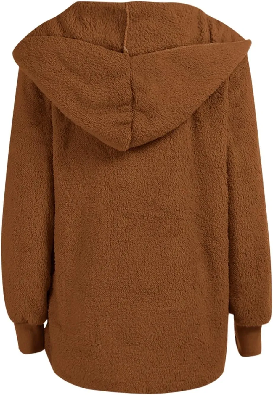 Sherpa Jacket Women Fuzzy Fleece Oversized Open Front Hooded Cardigan Soft Fluffy Sweaters with Pockets Winter Coats