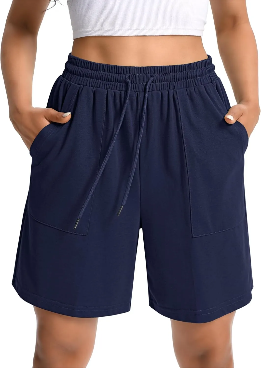 Shorts for Women Trendy High Waist Cotton Womens SweatShorts Drawstring Women's Shorts with Pockets