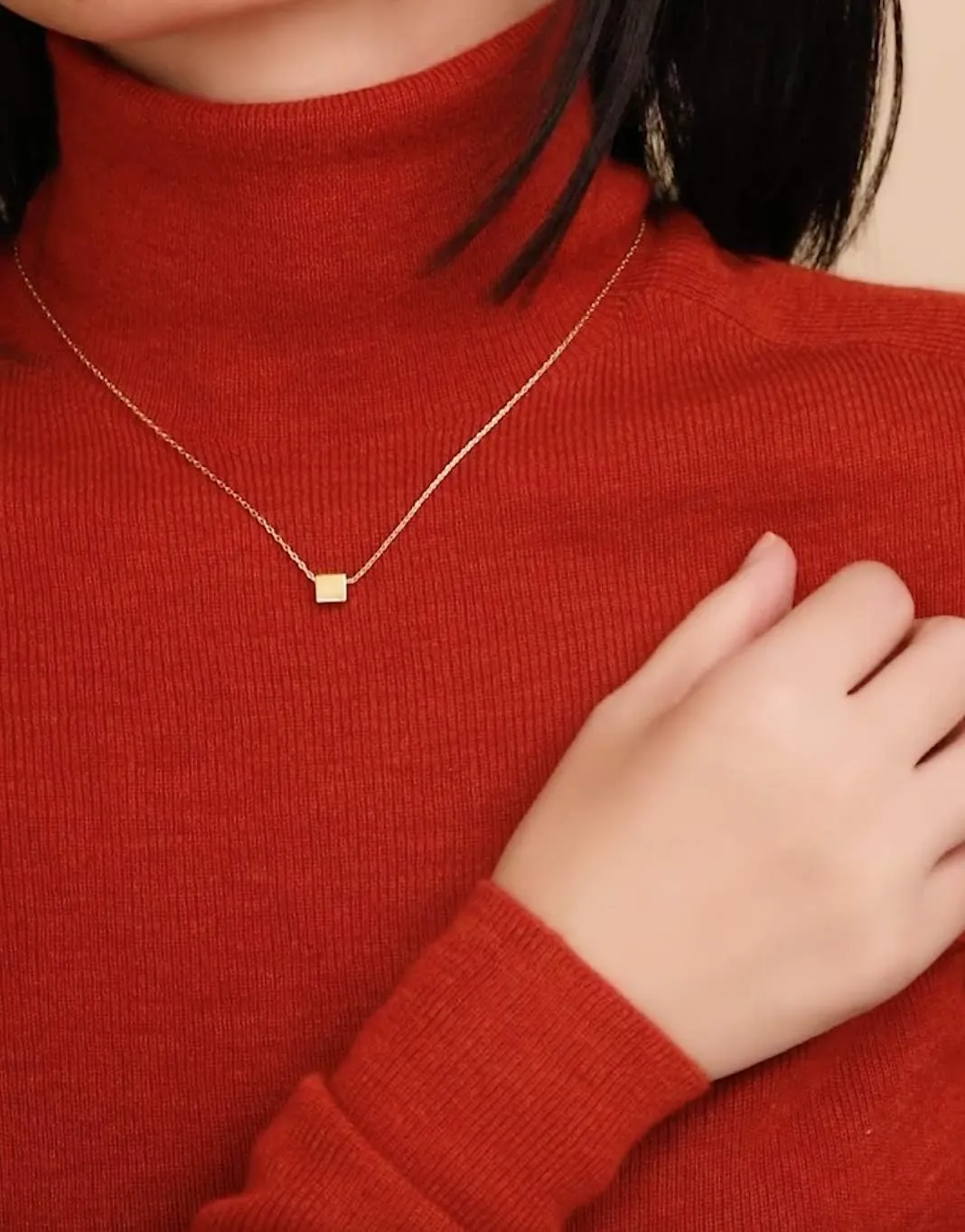 S.Leaf Sterling Silver Tiny Dot Necklace Circle Star Square Heart Necklaces for Women Dainty Necklaces for Women Simple Necklaces for Women