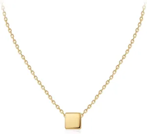 S.Leaf Sterling Silver Tiny Dot Necklace Circle Star Square Heart Necklaces for Women Dainty Necklaces for Women Simple Necklaces for Women