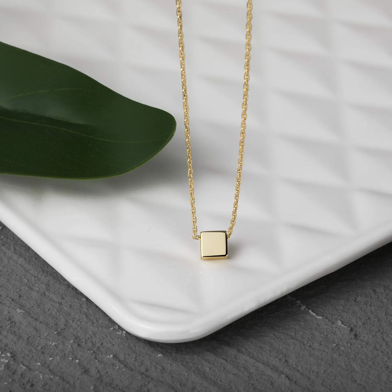 S.Leaf Sterling Silver Tiny Dot Necklace Circle Star Square Heart Necklaces for Women Dainty Necklaces for Women Simple Necklaces for Women