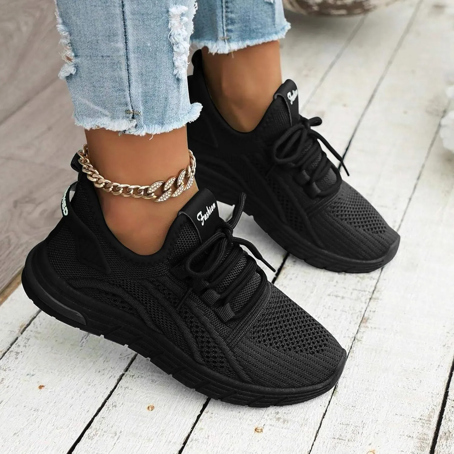 Slip On Sneakers for Women, Women's Fashion Orthopedic Sneakers Mesh Round Toe Wedge Platform Shoes Breathable Comfortable Walking Lightweight Shoes 