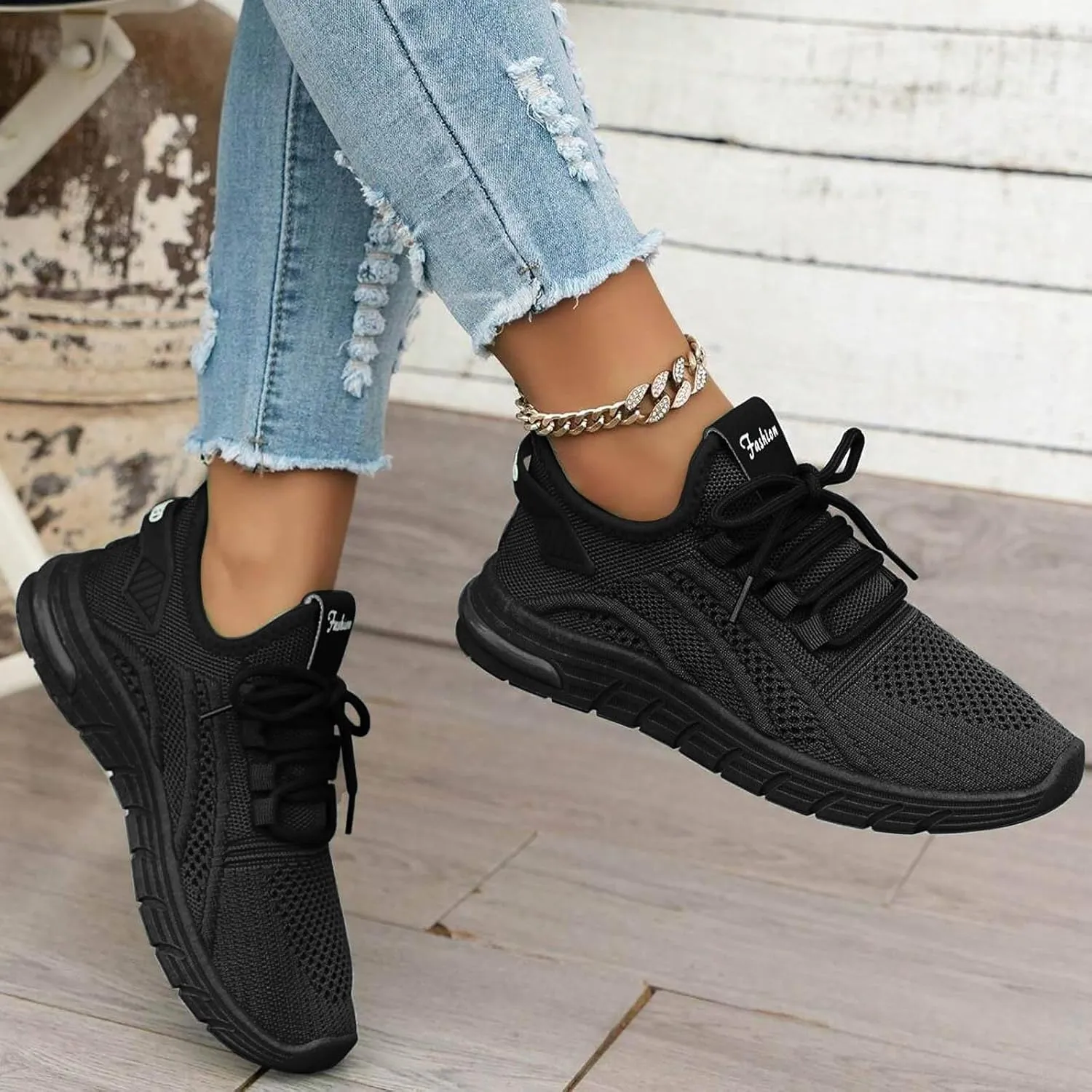 Slip On Sneakers for Women, Women's Fashion Orthopedic Sneakers Mesh Round Toe Wedge Platform Shoes Breathable Comfortable Walking Lightweight Shoes 