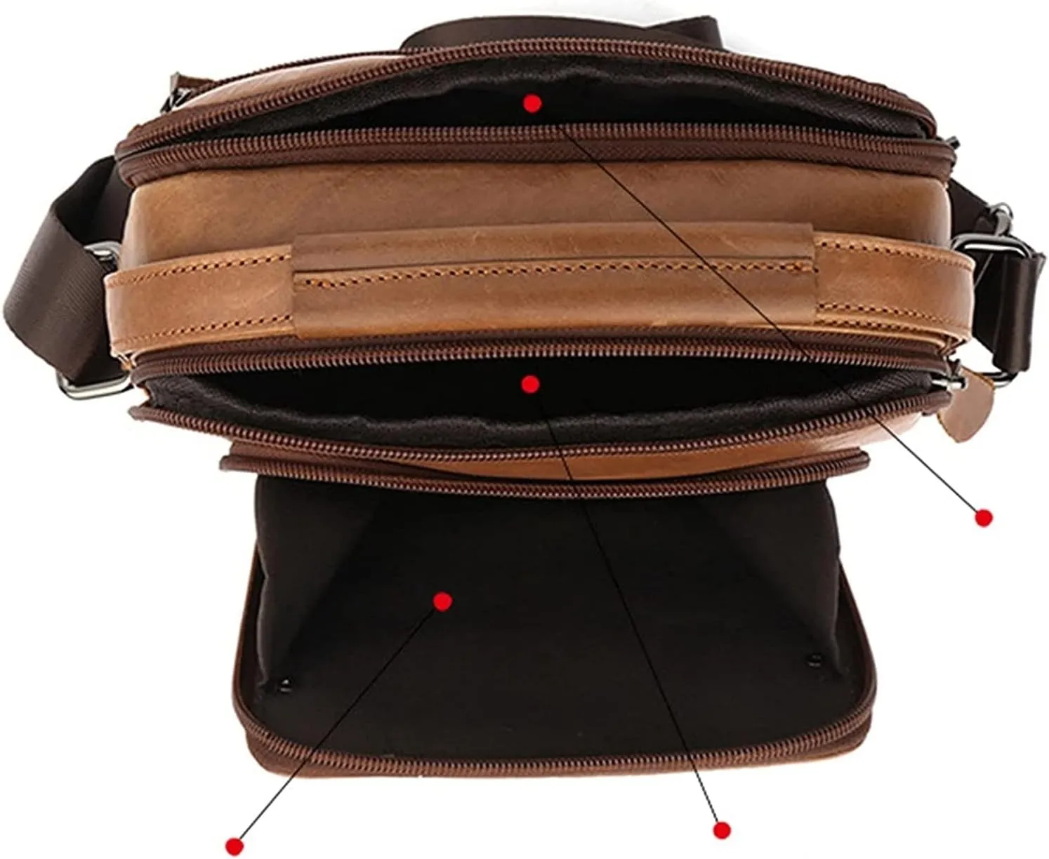 Small for Men Retro HandbagLeather Tablet Messenger Bag Multifunctional Vertical Shoulder Bag Vintage Crossbody Bag