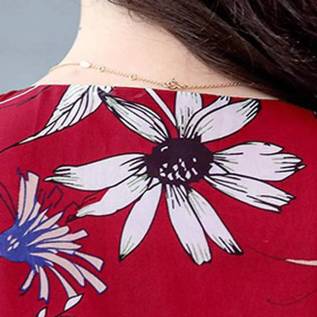 Spring Dresses for Women 2024 Trendy Flowy Casual V Neck 3/4 Sleeve Floral Maxi Dress Plus Size A Line Summer Long Dresses