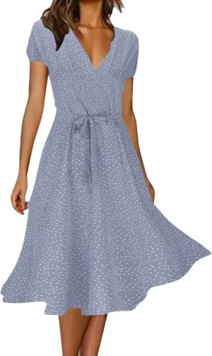 Spring Dresses for Women 2025 Short Petite Beach Ruffle Flare Split Floral 2023 Long Sleeve Dress for Women Casual Fall Winter Slit Maxi Dresses Sundresses for Women Over 50 with Sleeves