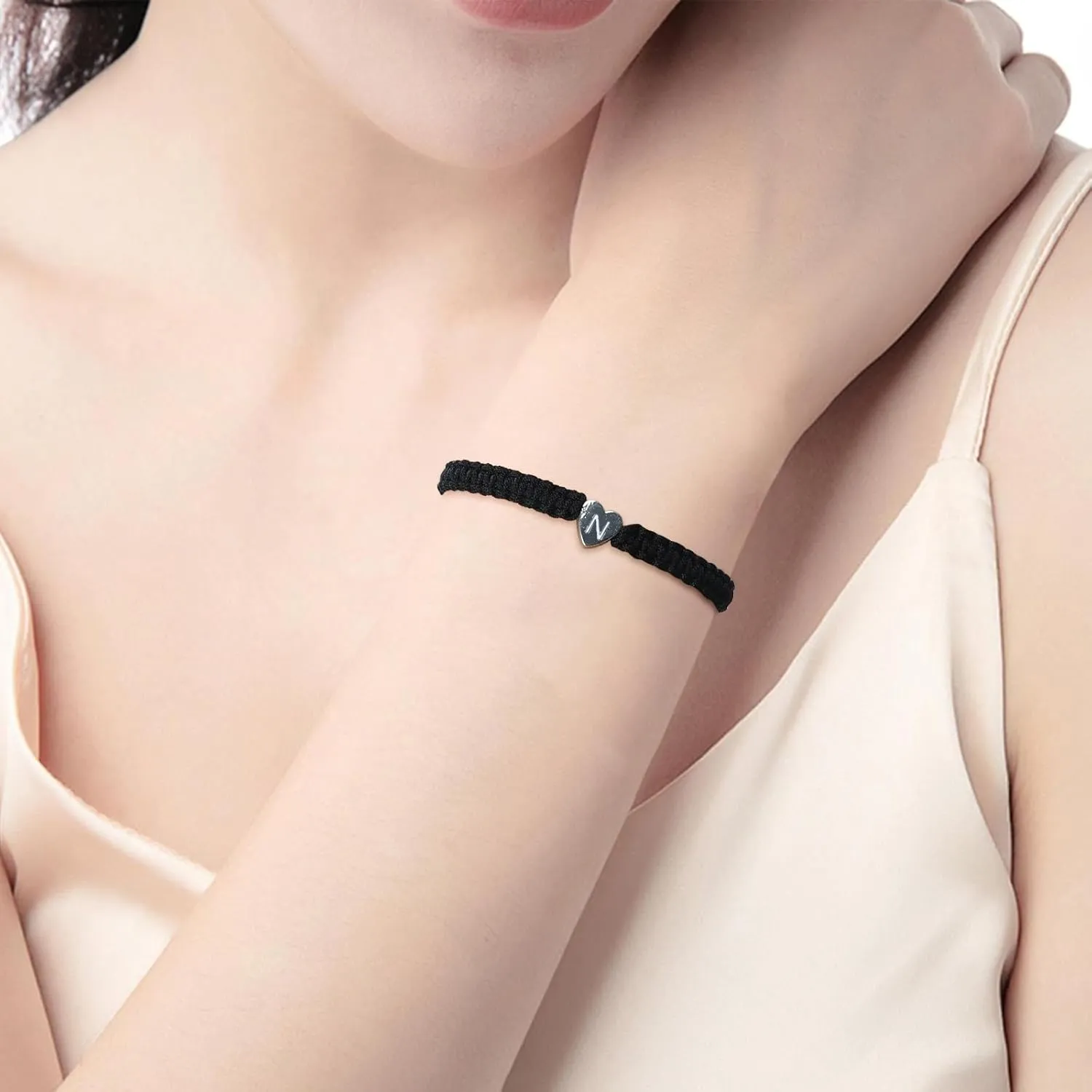 Strand Stretch Bangles Bracelets for Women 26 Initial Bracelet Copper Heart Letter Woven Bracelet Dainty Heart Charm Bracelet Woven Bracelet For Men Women Girls Tennis Bracelet for Bridal