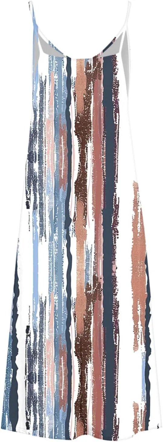 Summer Dresses for Women 2025 Beach Vacation Maxi Dress Spaghetti Strap Floral Print Sundress Casual Travel Clothes