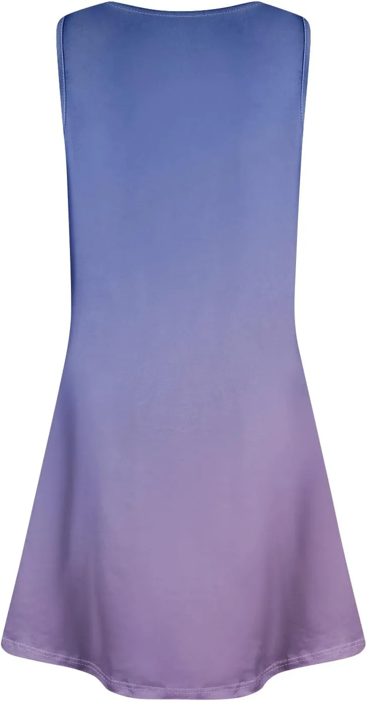 Summer Dresses for Women 2025 Casual Crewneck Sleeveless Sundresses Boho Tank Dress Beach Dresses with Pockets