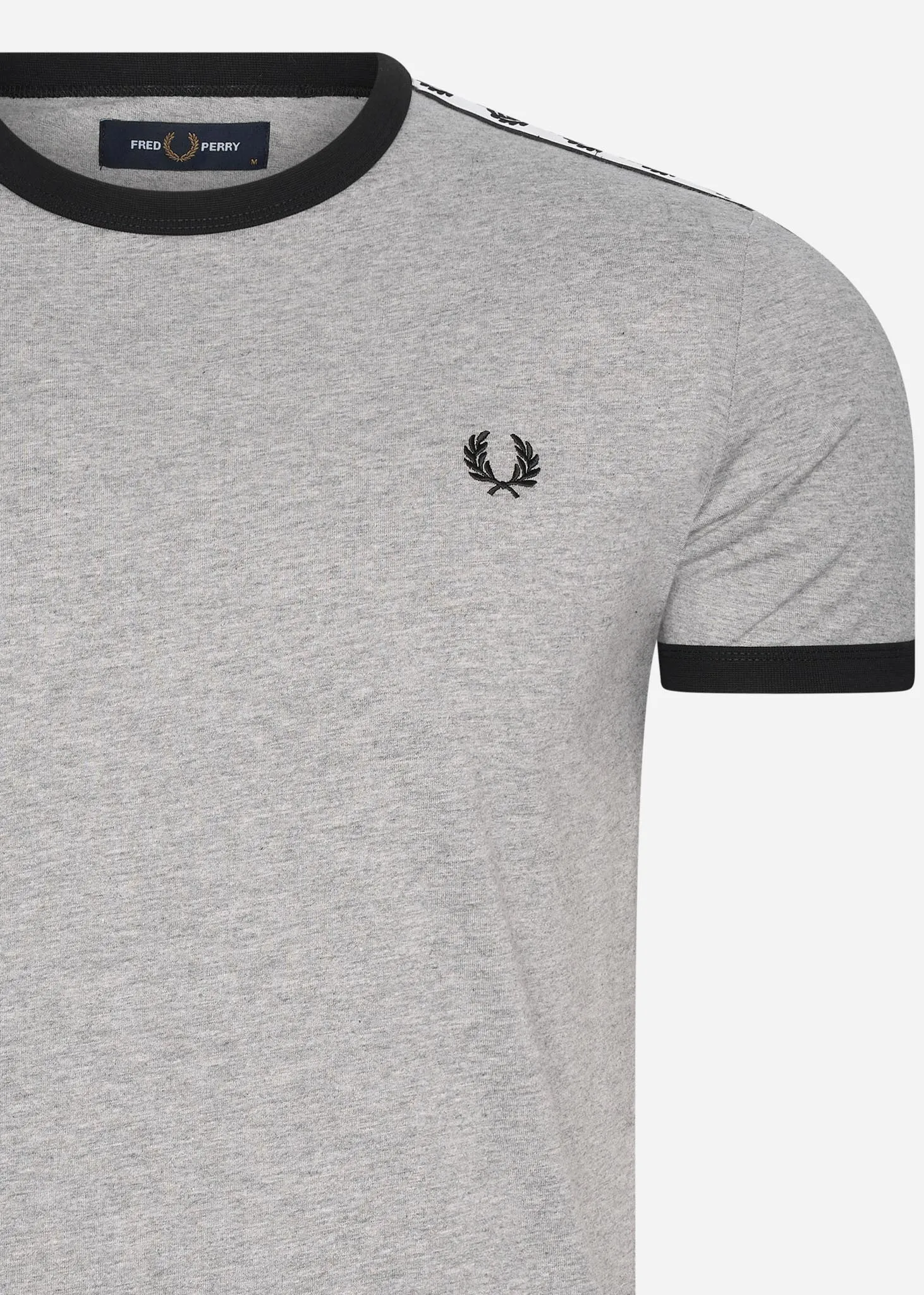 Taped ringer t-shirt - steel marl