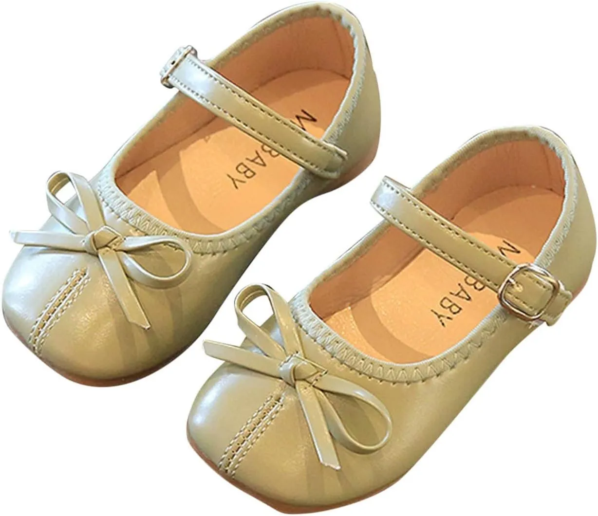 Toddler Girls Dress Shoes Bow Slip On Mary Jane Ballet Flats Flower Girl School Party Wedding Shoes