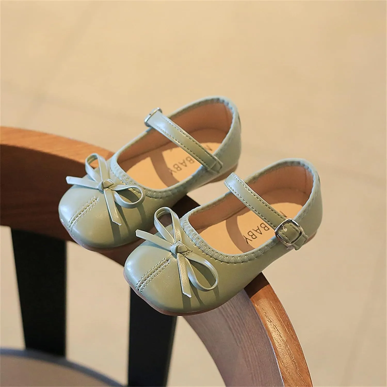 Toddler Girls Dress Shoes Bow Slip On Mary Jane Ballet Flats Flower Girl School Party Wedding Shoes